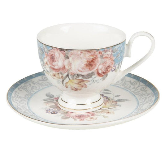 Blue Cup & Saucer Set-Breda's Gift Shop