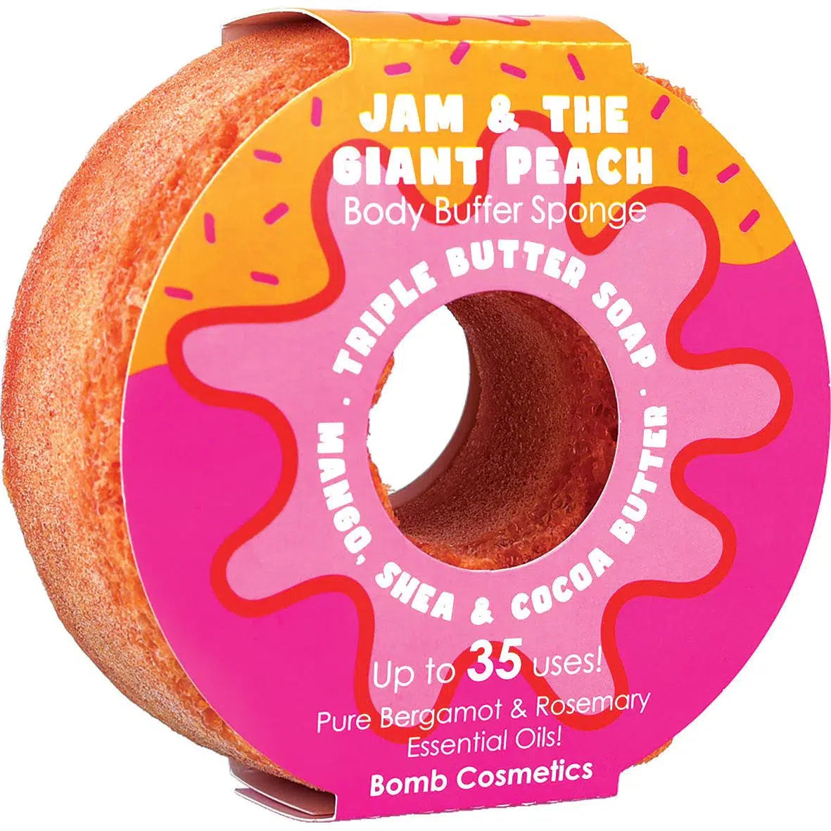 Bomb Cosmetics Jam & the Giant Peach Buffer Sponge-Breda's Gift Shop
