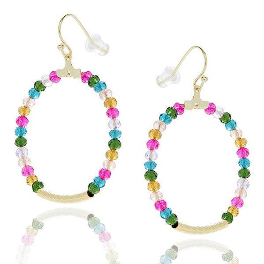 Colourful Gold Plated Earrings-Breda's Gift Shop