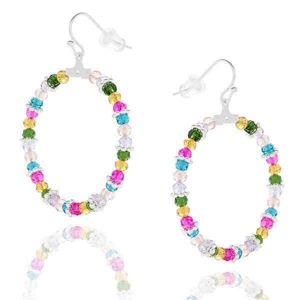 Colourful Silver Plated Earrings-Breda's Gift Shop