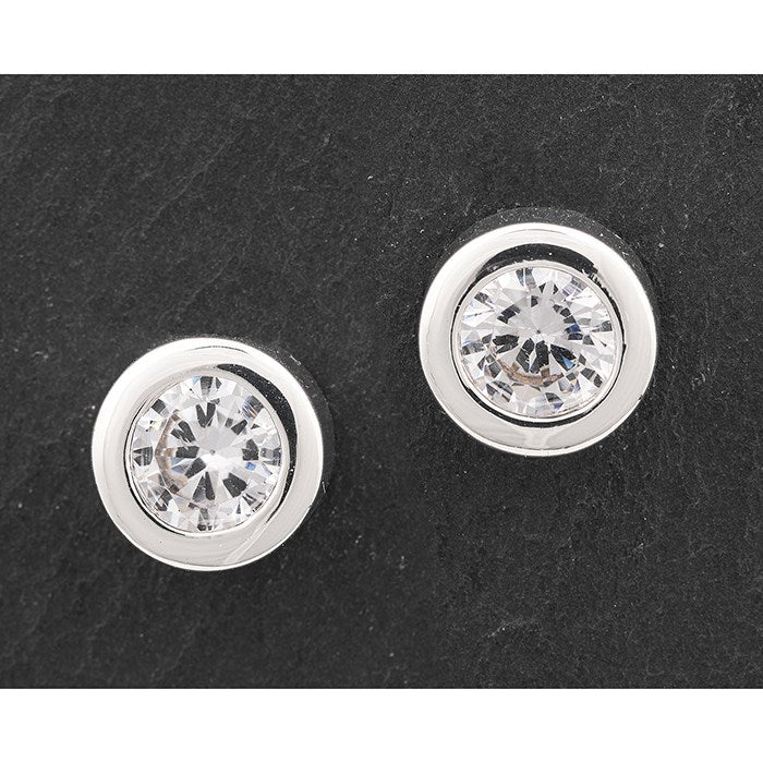 Equilibrium Pure Elegance Chic Silver Plated Stud Earrings-Breda's Gift Shop