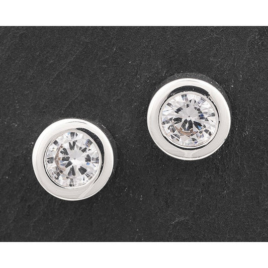 Equilibrium Pure Elegance Chic Silver Plated Stud Earrings-Breda's Gift Shop