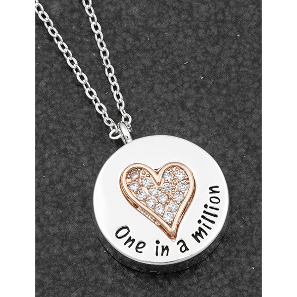Equilibrium Silver & Gold Plated "One in a Million" Necklace-Breda's Gift Shop