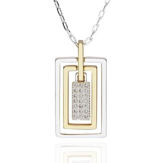 Equilibrium Two Tone Geometric Necklace-Breda's Gift Shop