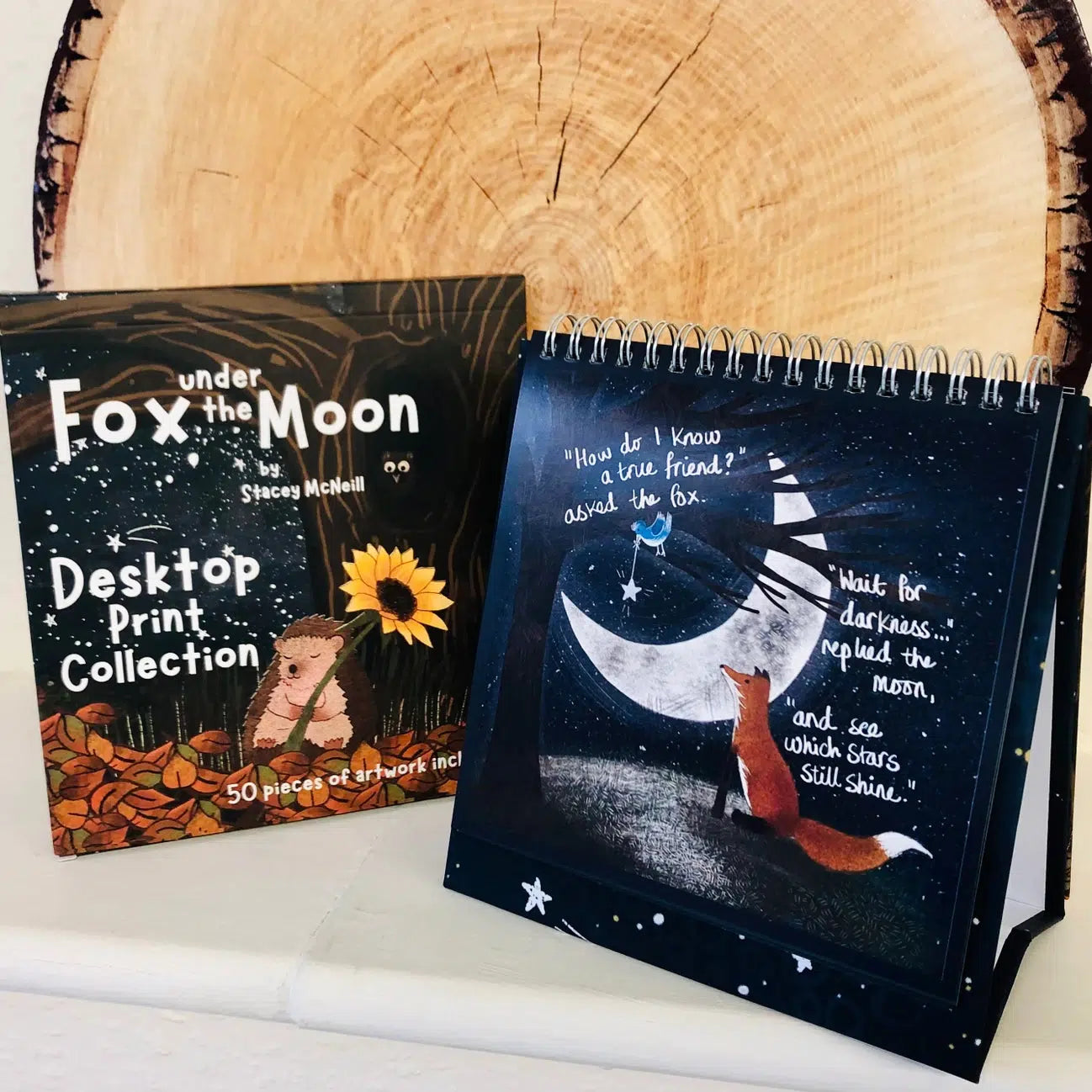 Fox Under The Moon Desktop Print Collection-Breda's Gift Shop