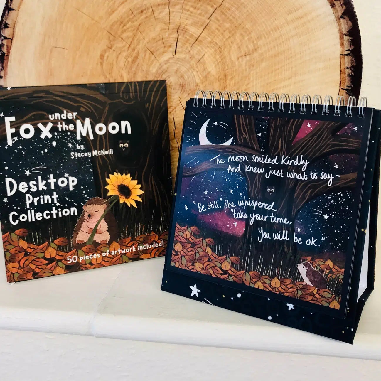 Fox Under The Moon Desktop Print Collection-Breda's Gift Shop