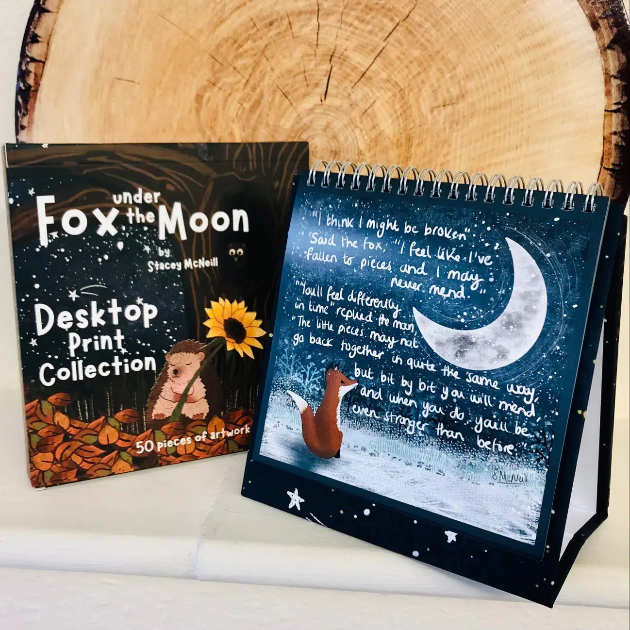 Fox Under The Moon Desktop Print Collection-Breda's Gift Shop