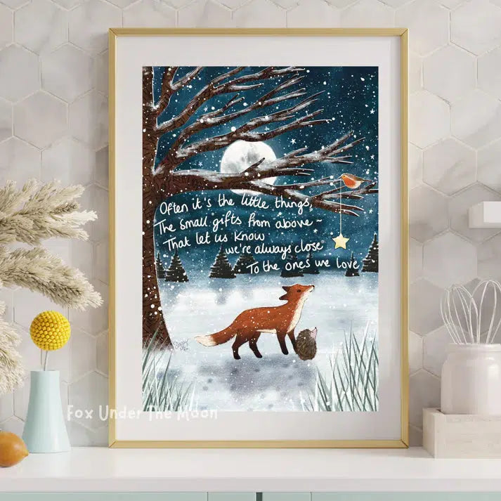 Fox Under The Moon: Gifts From Above Print-Breda's Gift Shop