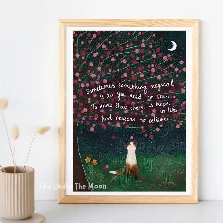 Fox Under The Moon: Reasons To Believe Print-Breda's Gift Shop