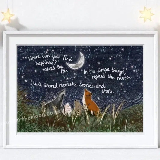 Fox Under The Moon: Simple Things Print-Breda's Gift Shop