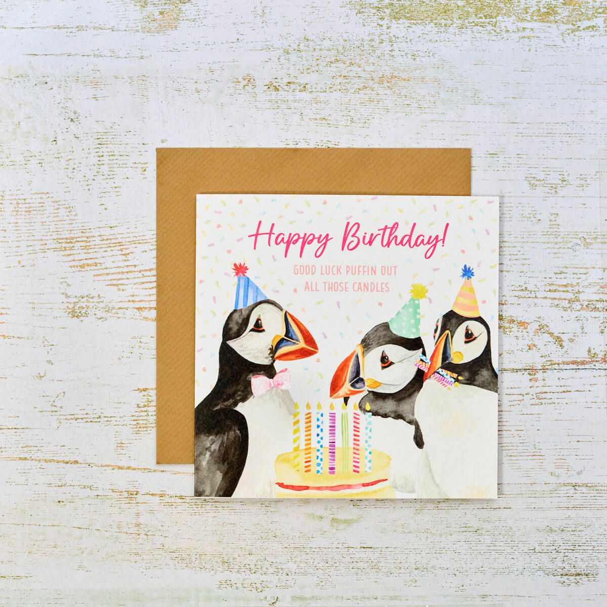 Greeting Card: Puffin Happy Birthday-Breda's Gift Shop