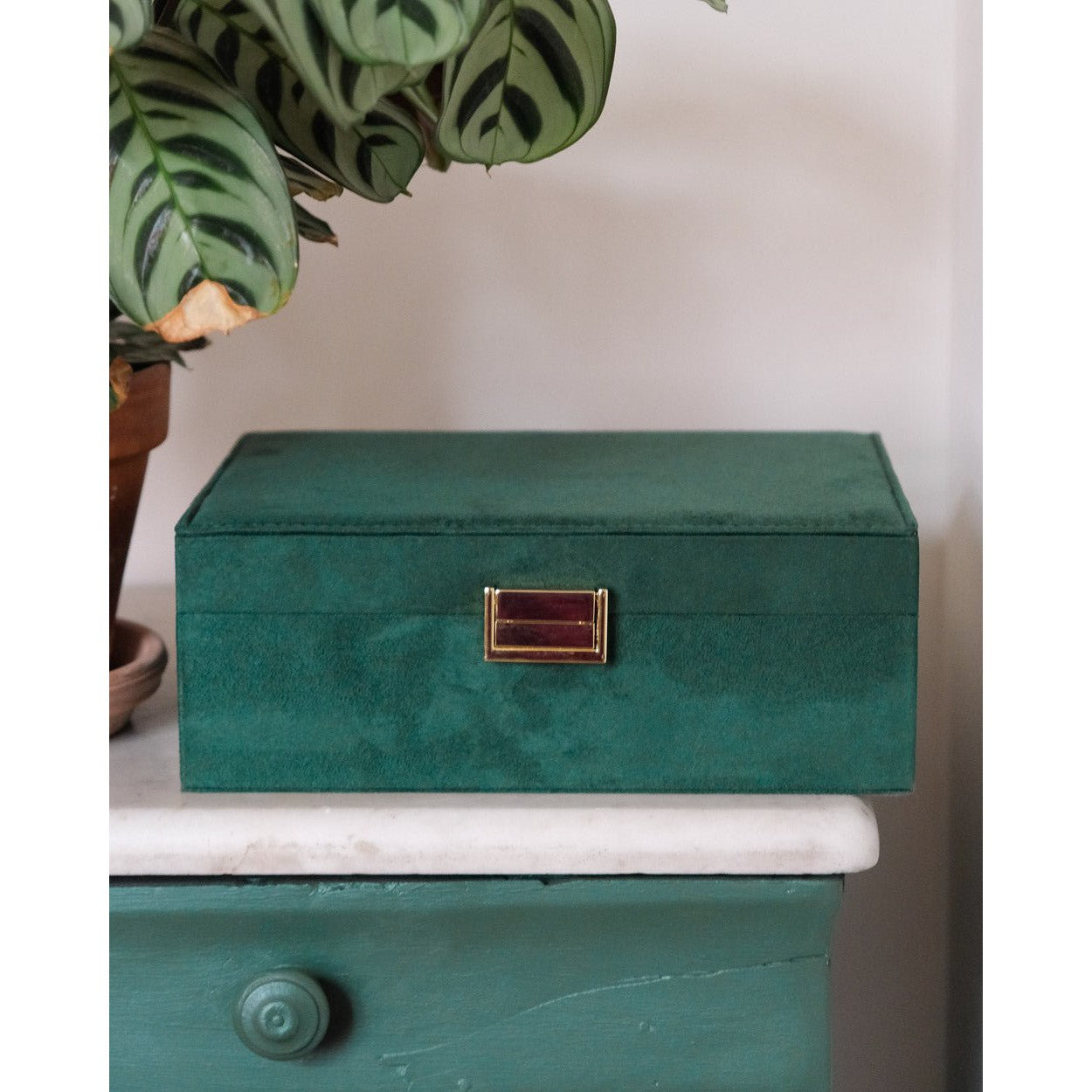 Maison Scarlett Dark Green Louise Jewellery Box - w/out drawer-Breda's Gift Shop