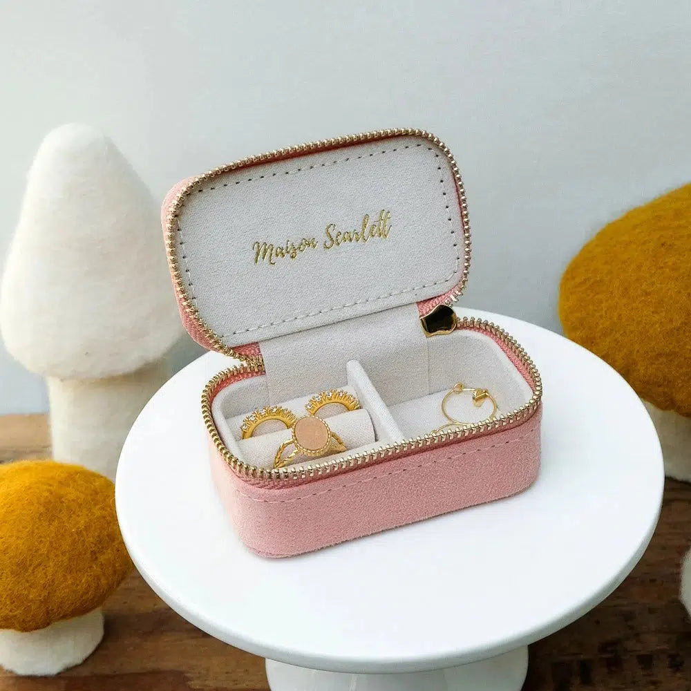 Maison Scarlett Pink Mini Travel Jewellery Box-Breda's Gift Shop