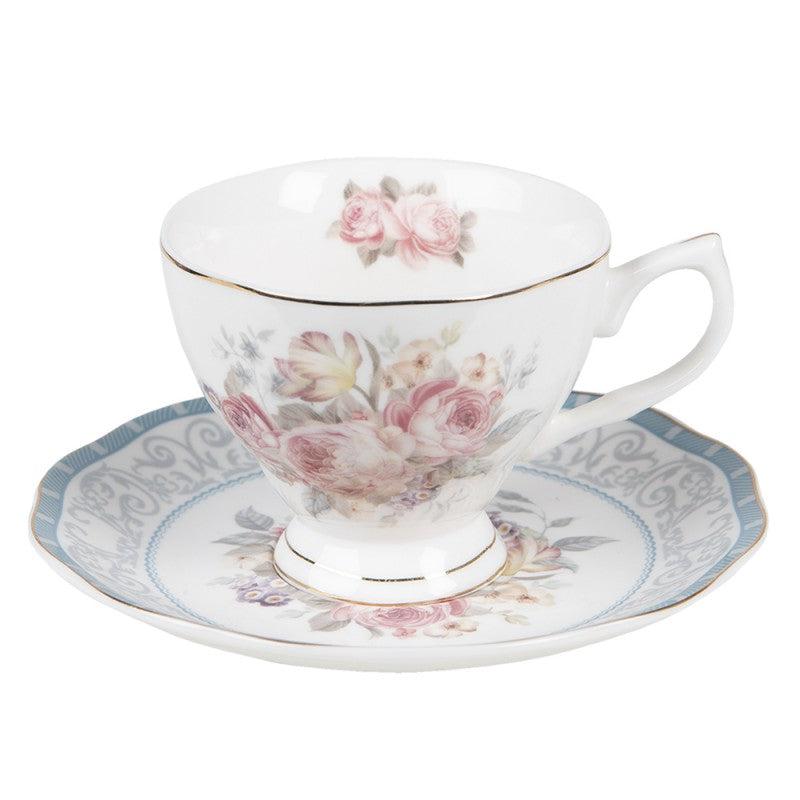 Pale Blue Cup & Saucer Set-Breda's Gift Shop