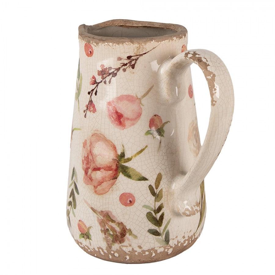 Peach Floral Jug-Breda's Gift Shop