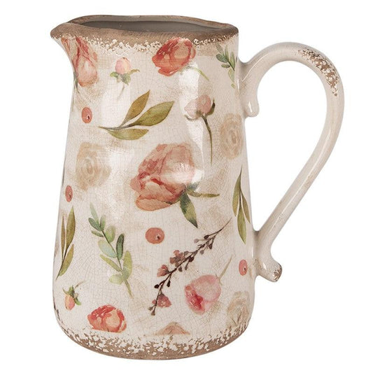 Peach Floral Jug Large-Breda's Gift Shop