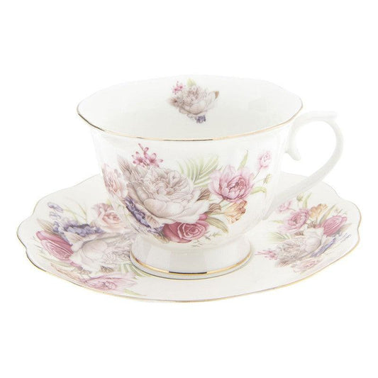 Rose Cup & Saucer Set-Breda's Gift Shop