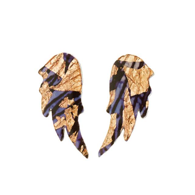 Rothlú Blue/Gold Wings Earrings-Breda's Gift Shop