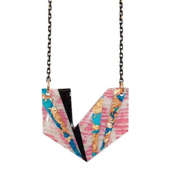 Rothlú Ezrine Necklace: Pink/Black-Breda's Gift Shop