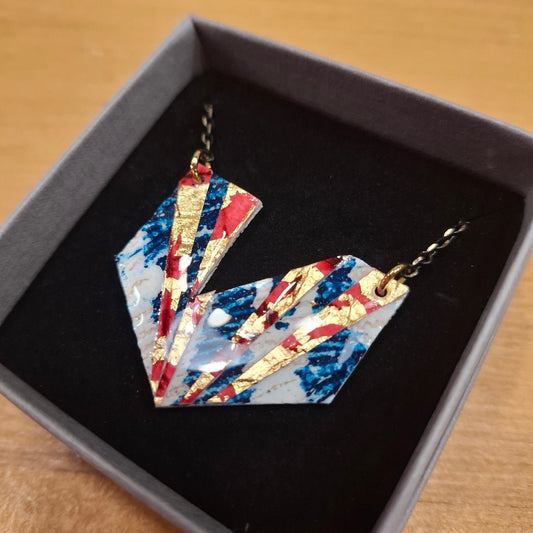 Rothlú Ezrine Necklace: Red/Blue/Gold-Breda's Gift Shop