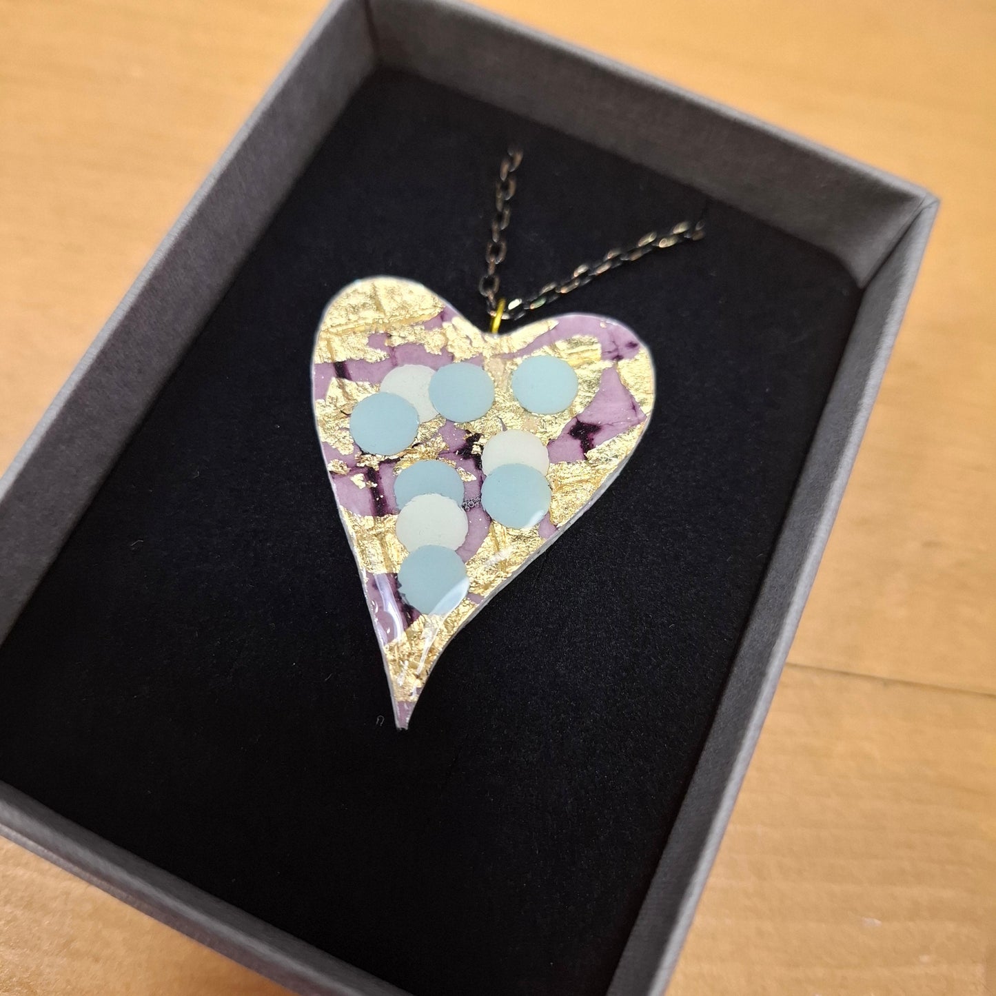 Rothlú Heart Necklace: Lilac/Gold-Breda's Gift Shop