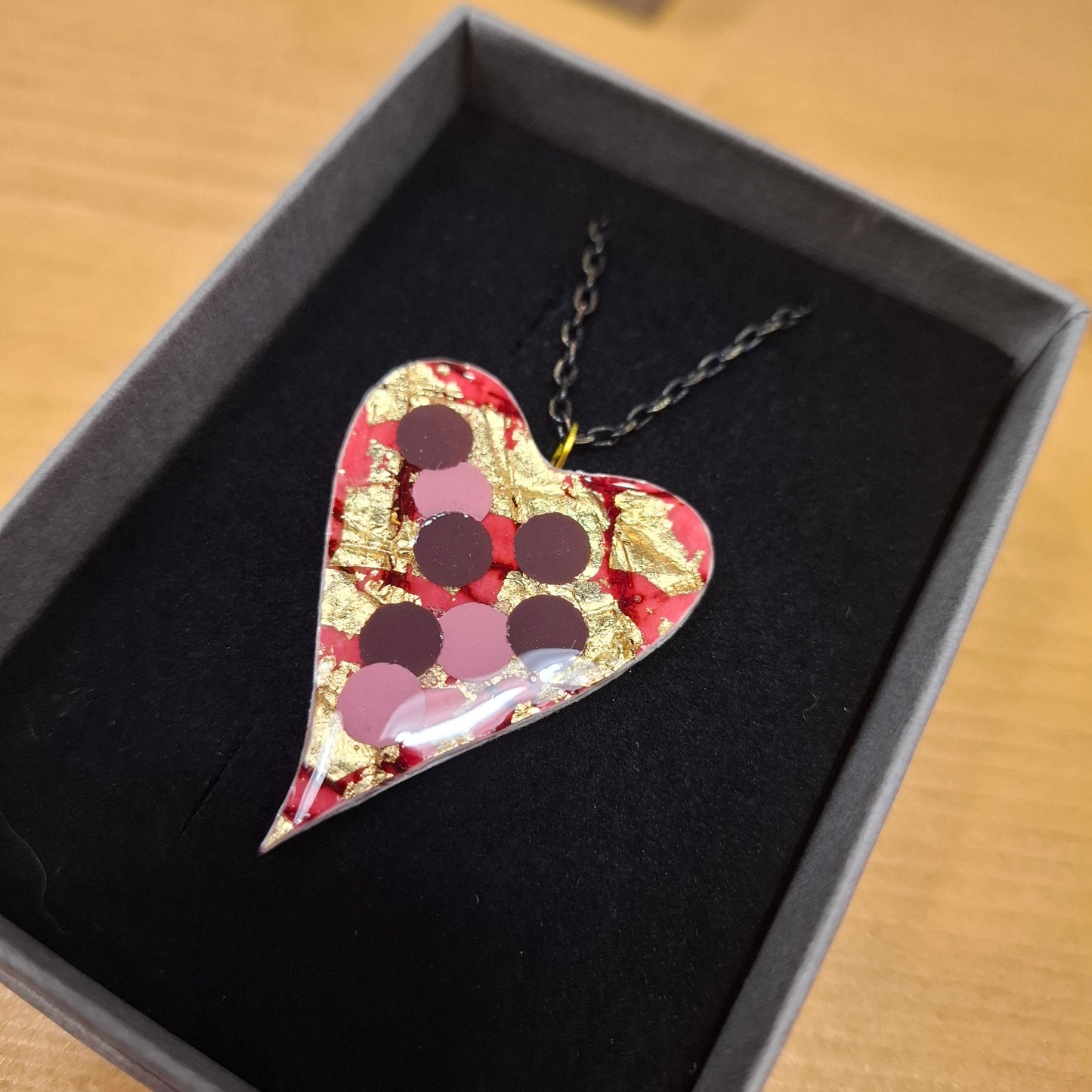 Rothlú Heart Necklace: Pink/Red/Gold-Breda's Gift Shop