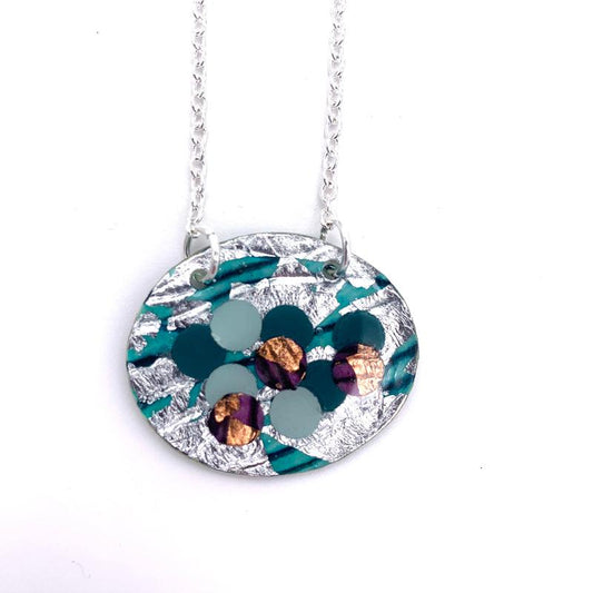 Rothlú Pebble Seablue/ Silver Necklace-Breda's Gift Shop