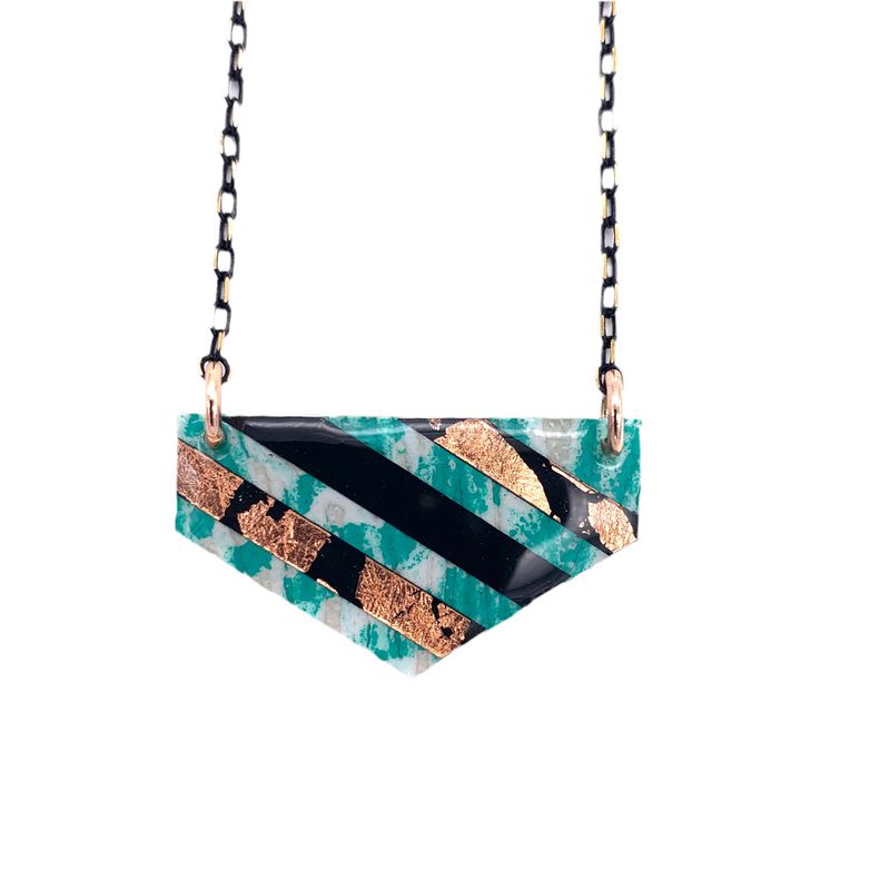 Rothlú Ralston Necklace: Mint/Black-Breda's Gift Shop