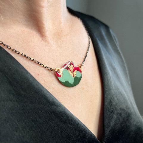 Rothlú Tonn Necklace: Red/Mint/Olive-Breda's Gift Shop