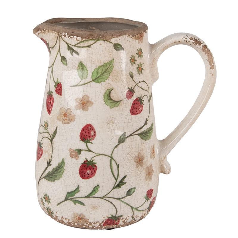 Rustic Strawberry Design Jug-Breda's Gift Shop