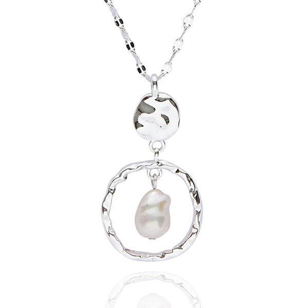 Silver Plated Pearl Necklace-Breda's Gift Shop