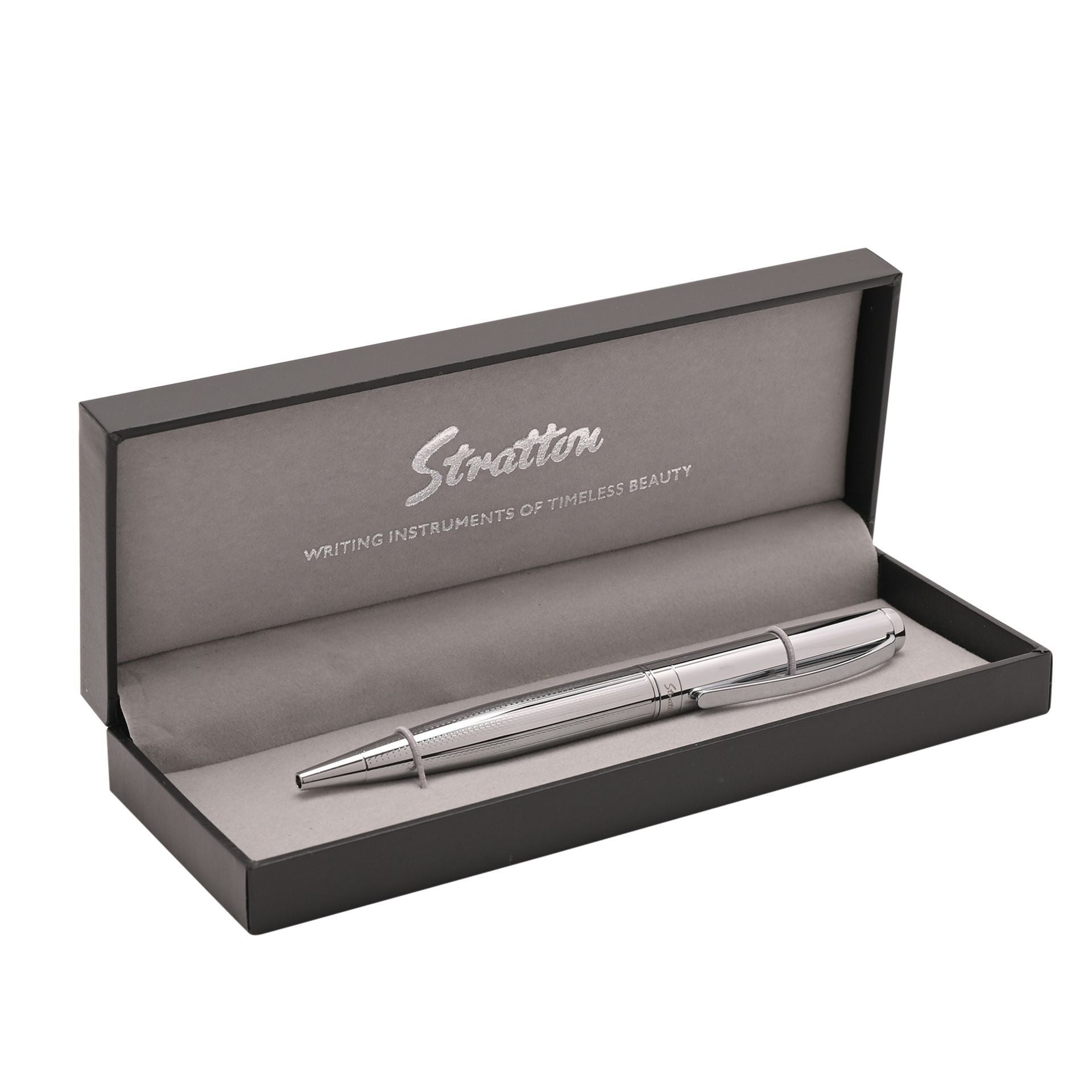 Stratton Ballpoint Silver Pen-Breda's Gift Shop