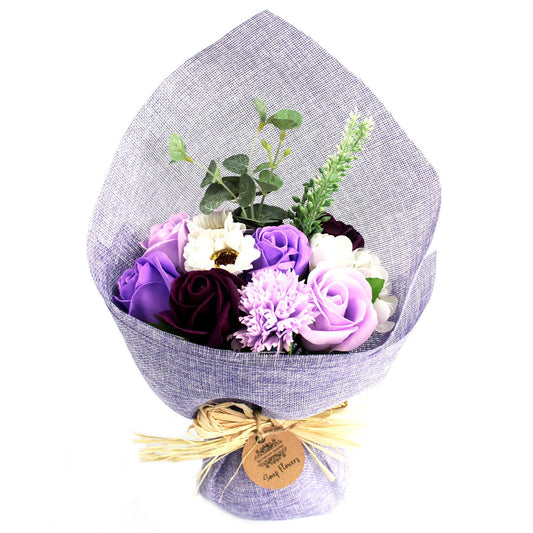 Purple Soap Flower Bouquet-Breda's Gift Shop